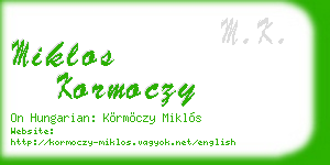 miklos kormoczy business card