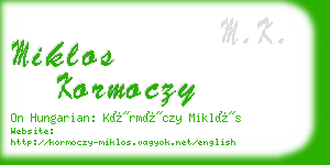 miklos kormoczy business card